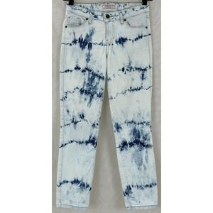 Guess Jeans Womens Size 24x24 Crop Denim Stretch Blue White Tie Dye
